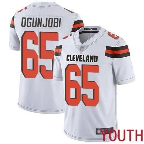 Cleveland Browns Larry Ogunjobi Youth White Limited Jersey #65 NFL Football Road Vapor Untouchable